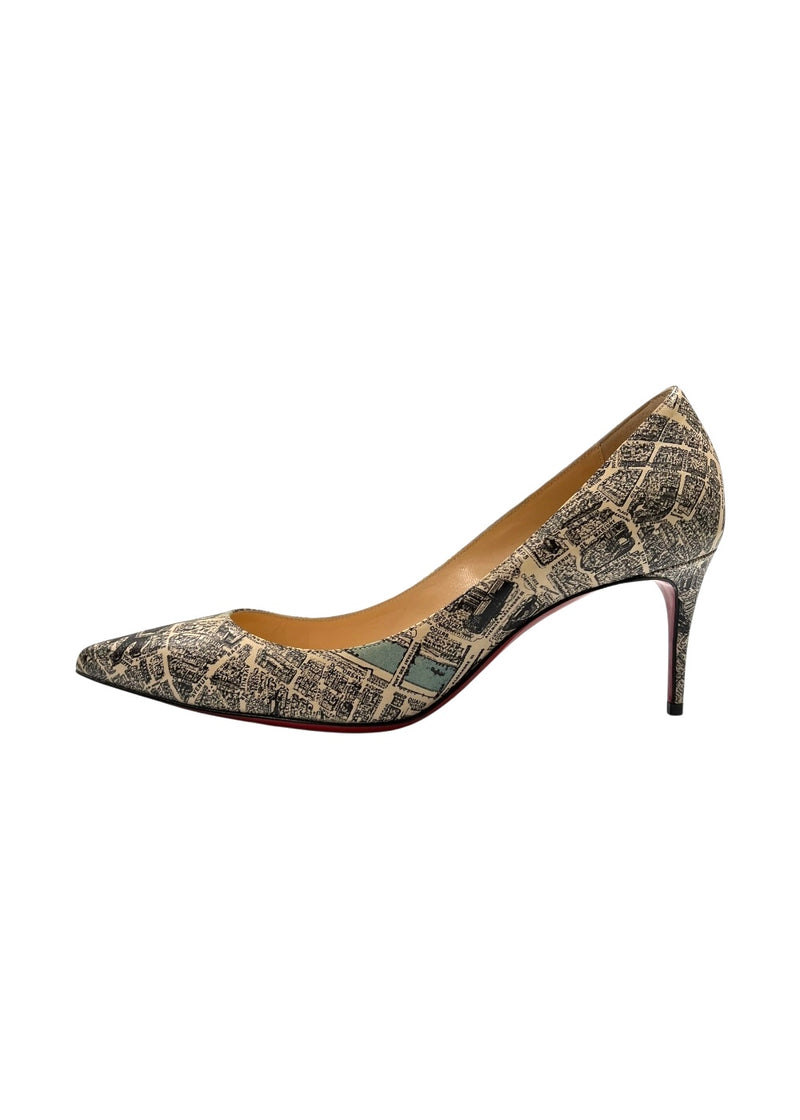 CHRISTIAN LOUBOUTIN PARIS MAP PUMPS 36