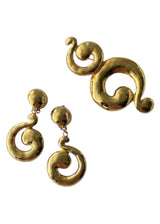 YSL VINTAGE SET EARRINGS AND BROOCH