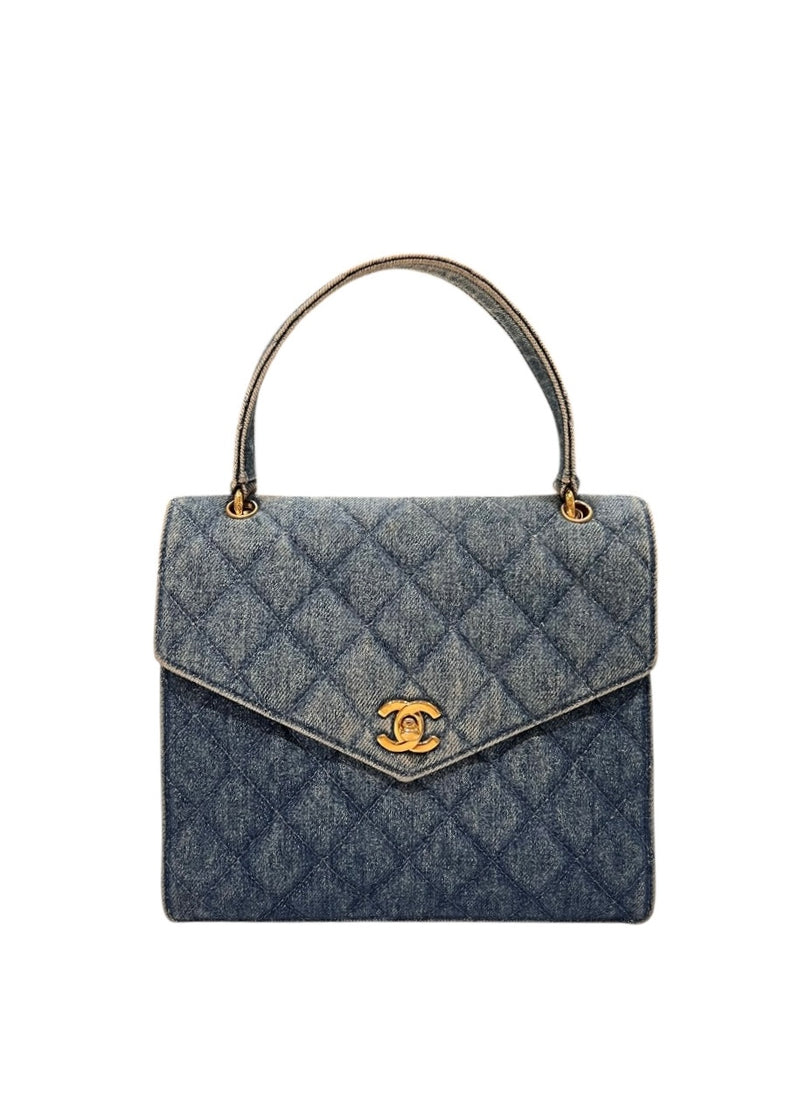 CHANEL DENIM TOP HANDLE BAG