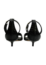 BURBERRY BLACK LEATHER OPEN TOE SANDALS 36.5
