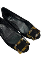 ROGER VIVIER BLACK SUEDE FLATS 37