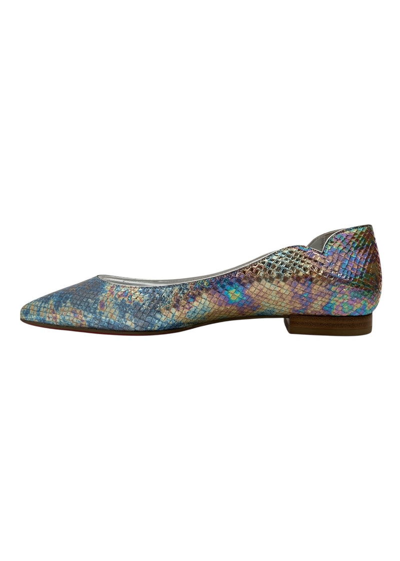 CHRISTIAN LOUBOUTIN METALLIC FLATS 37.5