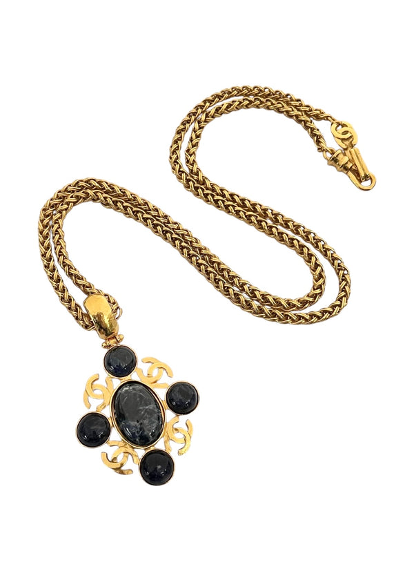 CHANEL BLUE STONE VINTAGE NECKLACE