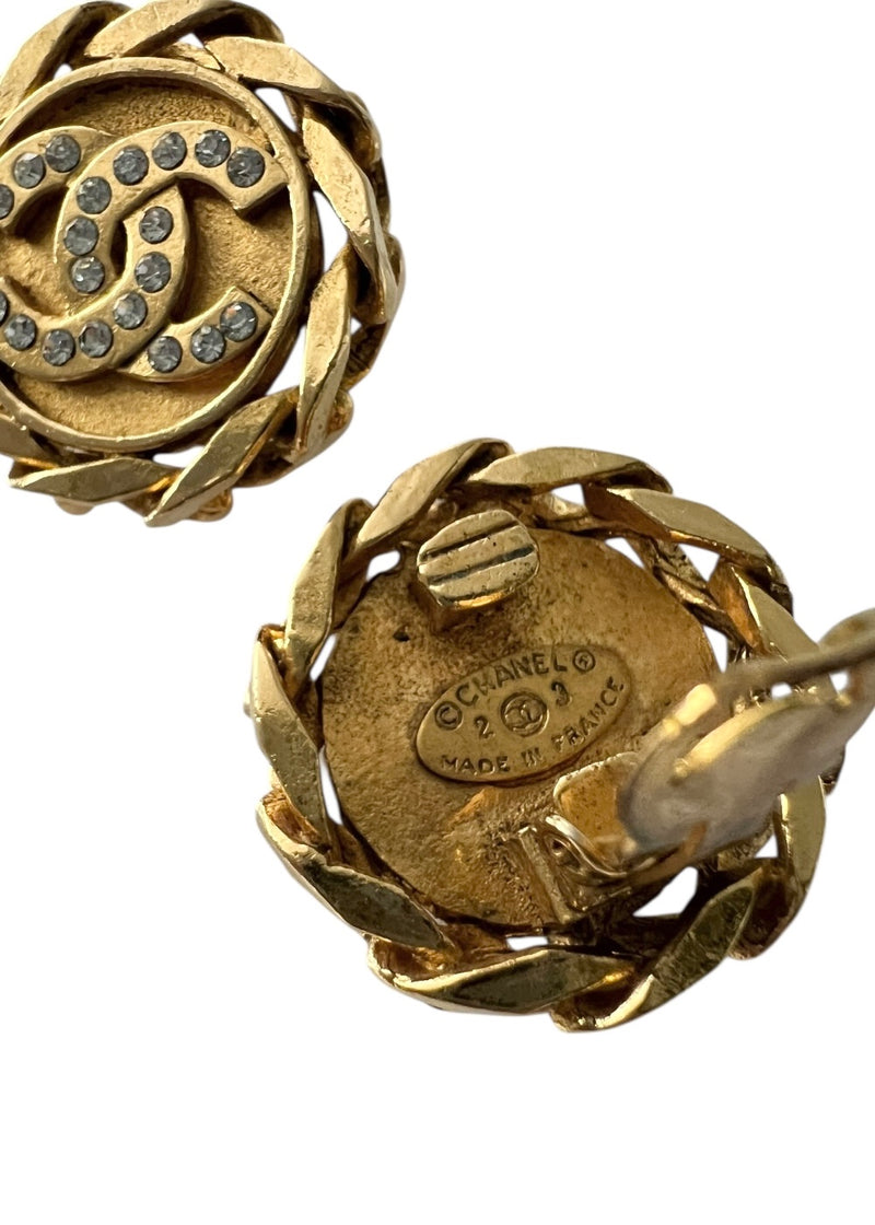 CHANEL COCO RHINESTONE VINTAGE EARRINGS