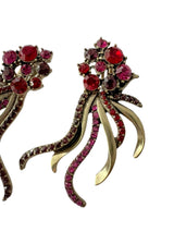 OSCAR DE LA RENTA CRYSTAL FEATHER DROP EARRINGS