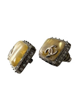 CHANEL GRIPOIX CC VINTAGE EARRINGS