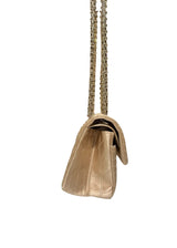 CHANEL LIGHT GOLD SATIN FLAP BAG