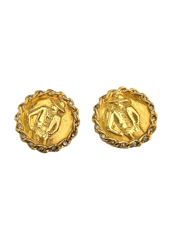 CHANEL MADEMOISELLE RHINSTONE VINTAGE EARRINGS