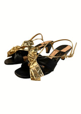 GUCCI DAPHNE BOW MID HEEL SANDALS 37