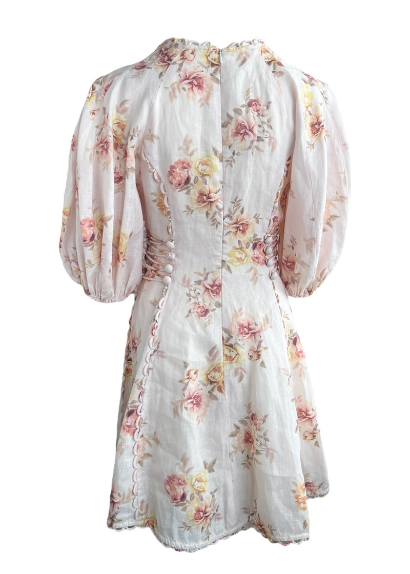 ZIMMERMAN ROSA LACE MINI DRESS 0