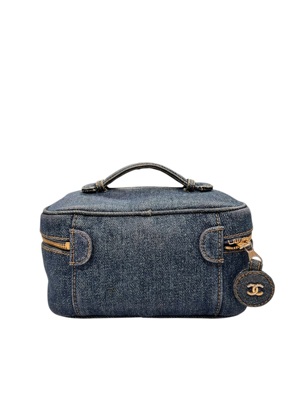 CHANEL VINTAGE DENIM VANITY BAG