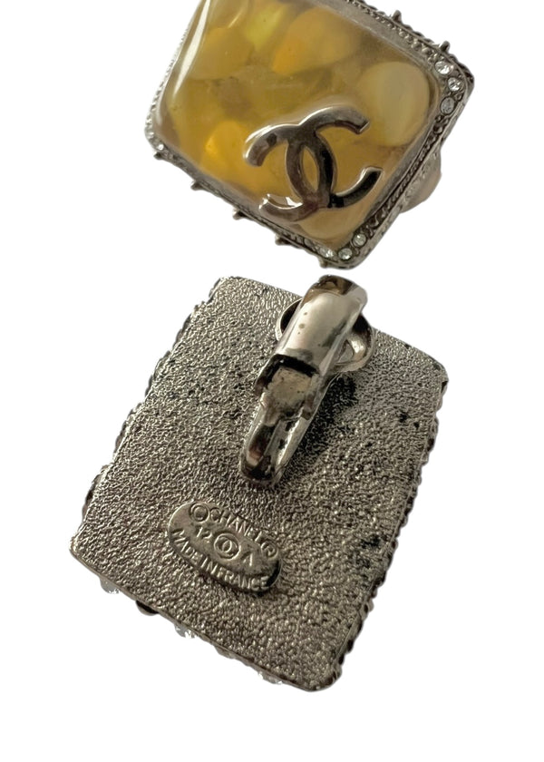 CHANEL GRIPOIX CC VINTAGE EARRINGS