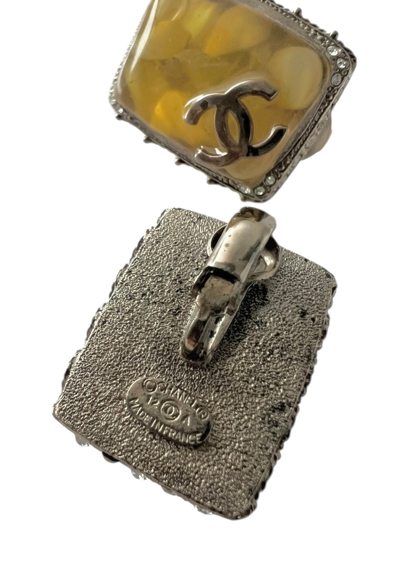 CHANEL GRIPOIX CC VINTAGE EARRINGS