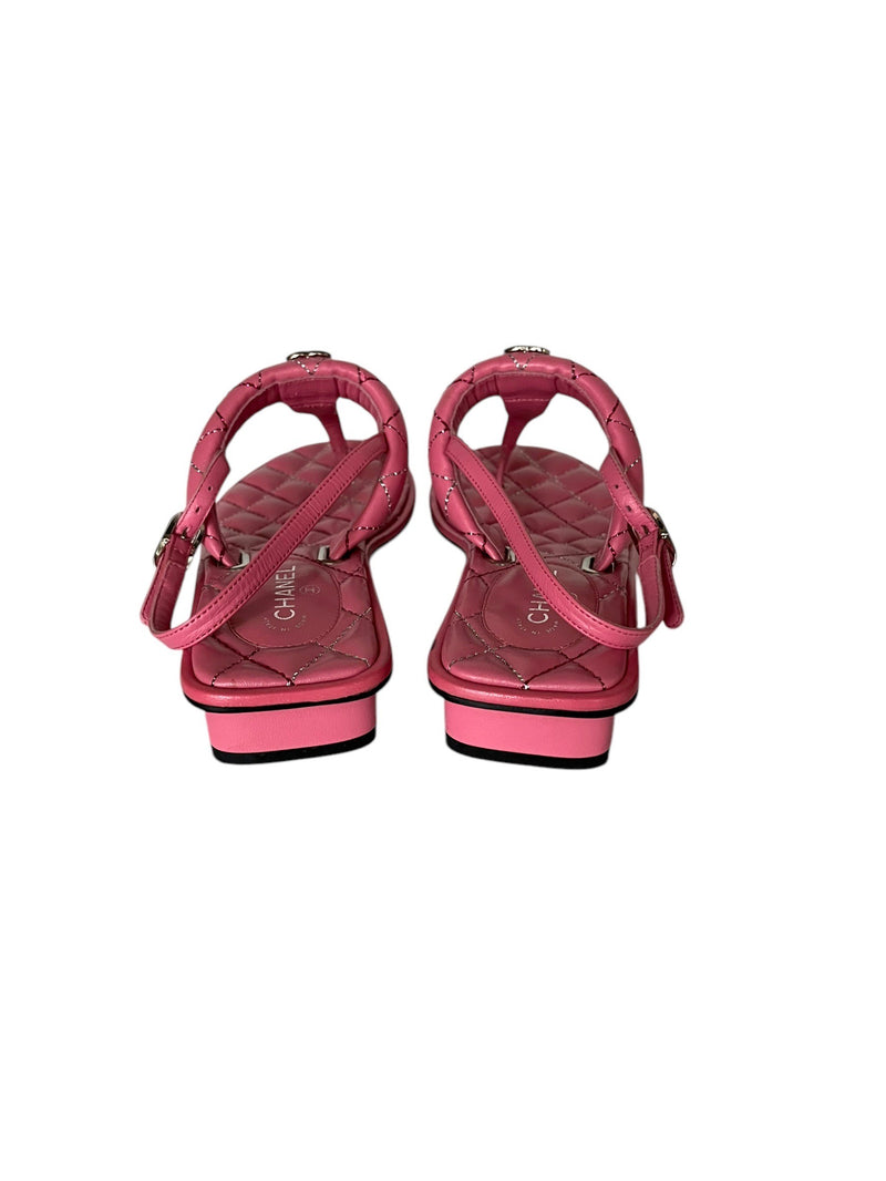 CHANEL PINK SANDALS 38