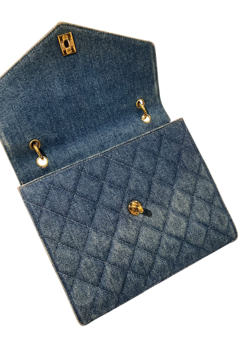 CHANEL DENIM TOP HANDLE BAG