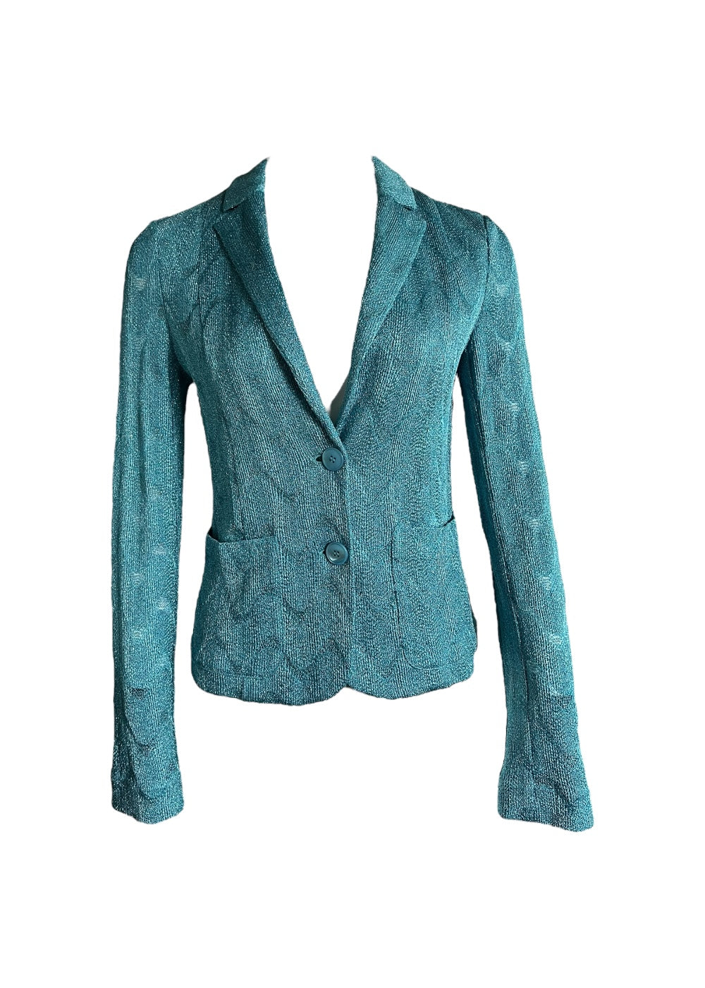 MISSONI テーラードジャケット 50 ネイビー系 イタリー製 Missoni zig-zag Weave single-breasted Jacket | Blue | FARFETCH