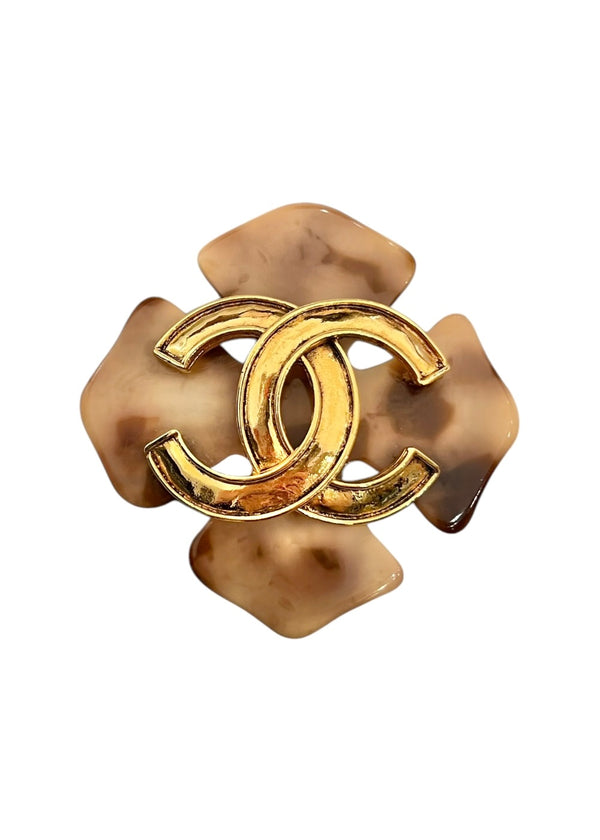 CHANEL VINTAGE CLOVER BROOCH