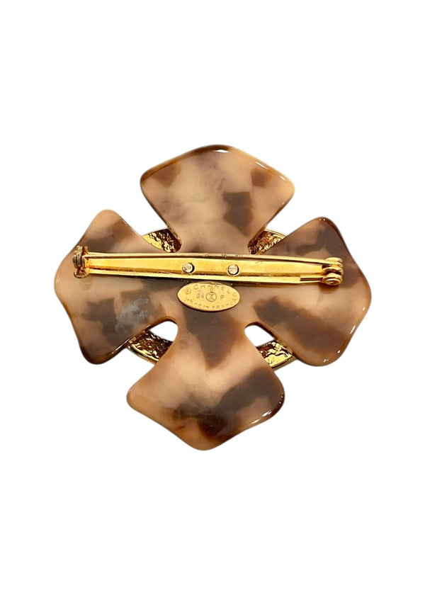 CHANEL VINTAGE CLOVER BROOCH