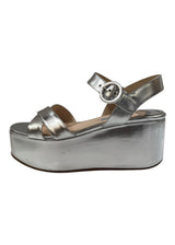 PRADA METALLIC PLATFORM SANDALS 36