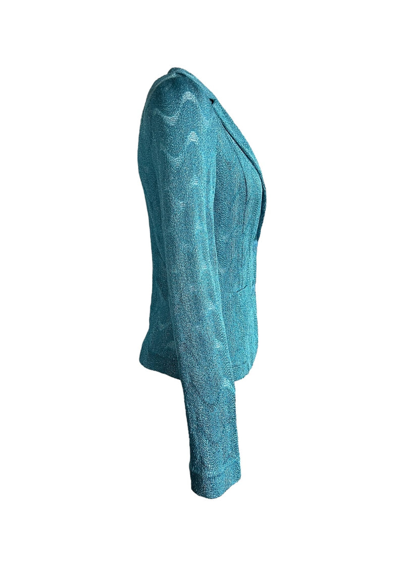 MISSONI BLUE GLITTER EFFECT JACKET 42