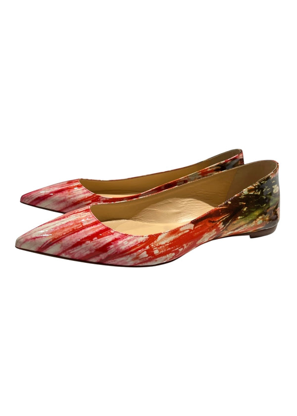 CHRISTIAN LOUBOUTIN PATENT FLATS 39
