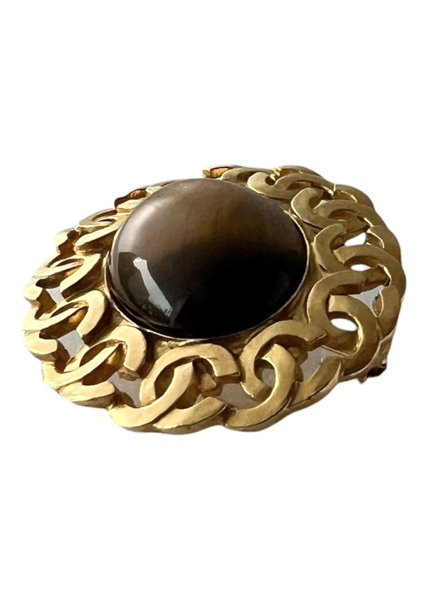 CHANEL VINTAGE CC RESIN BROOCH