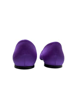 ROGER VIVIER PURPLE SATIN CRYSTAL D'ORSAY FLATS 37