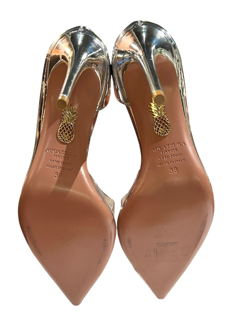 AQUAZZURA METALLIC PUMPS 38