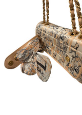 CHANEL COCO MADEMOISELLE SILK AND LAMBSKIN SCARF FLAP BAG