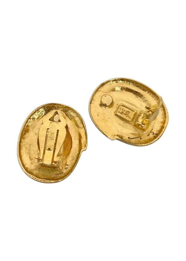 YSL OVAL SWIRL VINTAGE EARRINGS