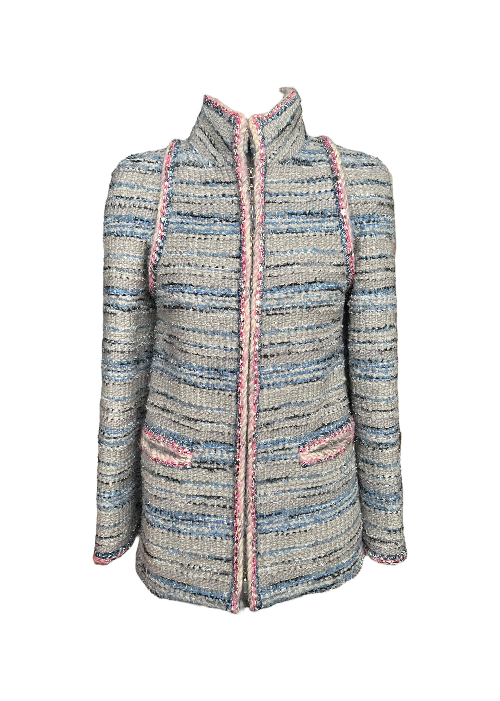 Tweed suit jacket Chanel Blue size 36 FR in Tweed - 36625527