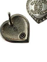 CHANEL CC HEART RHINESTONE EARRINGS
