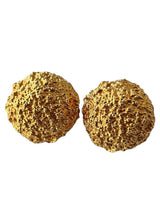 YVES SAINT LAURENT VINTAGE GRAINED TEXTURED DOME EARRINGS