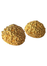 YVES SAINT LAURENT VINTAGE GRAINED TEXTURED DOME EARRINGS