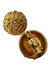 YVES SAINT LAURENT VINTAGE GRAINED TEXTURED DOME EARRINGS