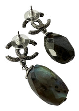 CHANEL VINTAGE CC LABRADORITE DROP EARRINGS