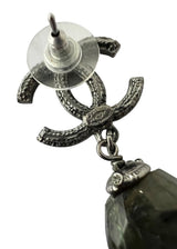 CHANEL VINTAGE CC LABRADORITE DROP EARRINGS