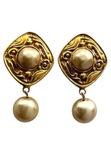 CHANEL BAROQUE PEARL DROP EARRINGS